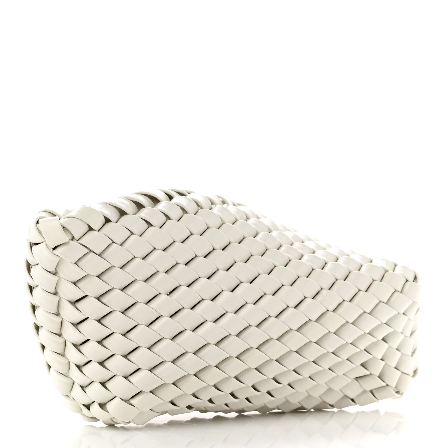 Bottega Veneta Patent Nappa Intrecciato Slanted Clutch White 3 of 6