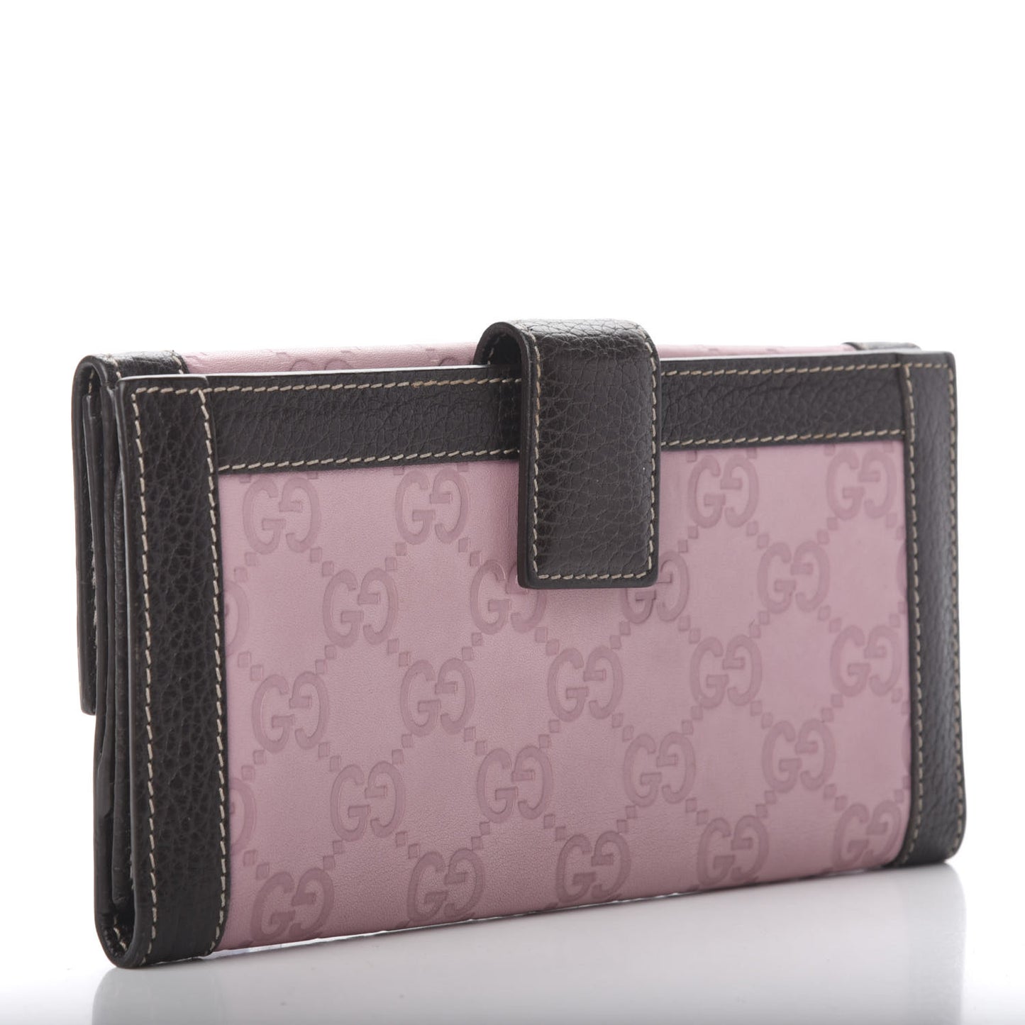 Guccissima Continental Charmy Wallet Pink Brown