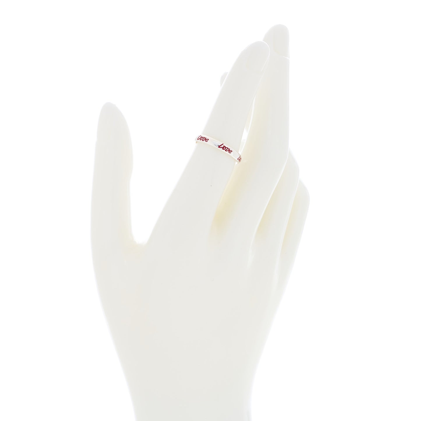 Sterling Silver Enamel Paloma Picasso Love Band Ring 50 5.5 Red