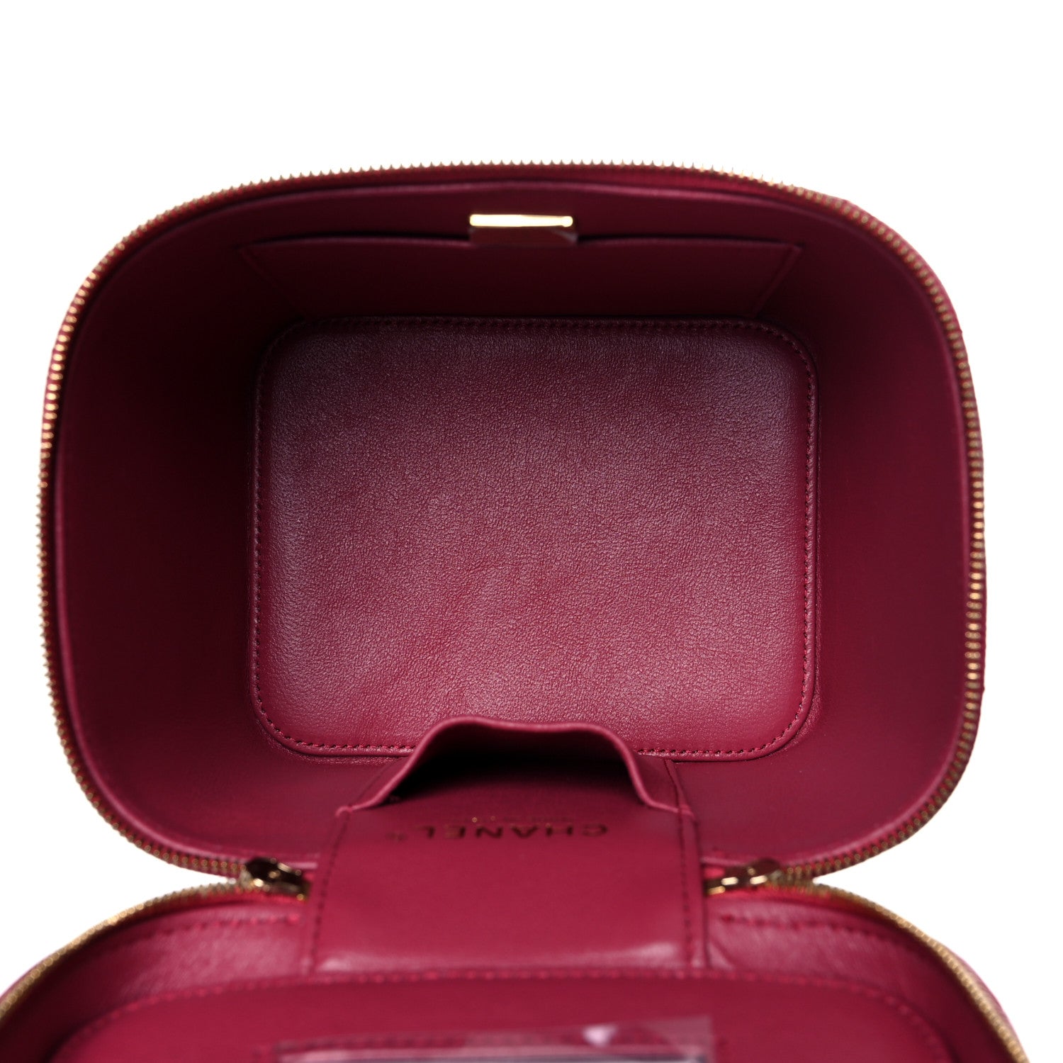 Chanel Caviar Quilted Small Top Handle Vanity Case With Chain Dark Pink 5 of 11