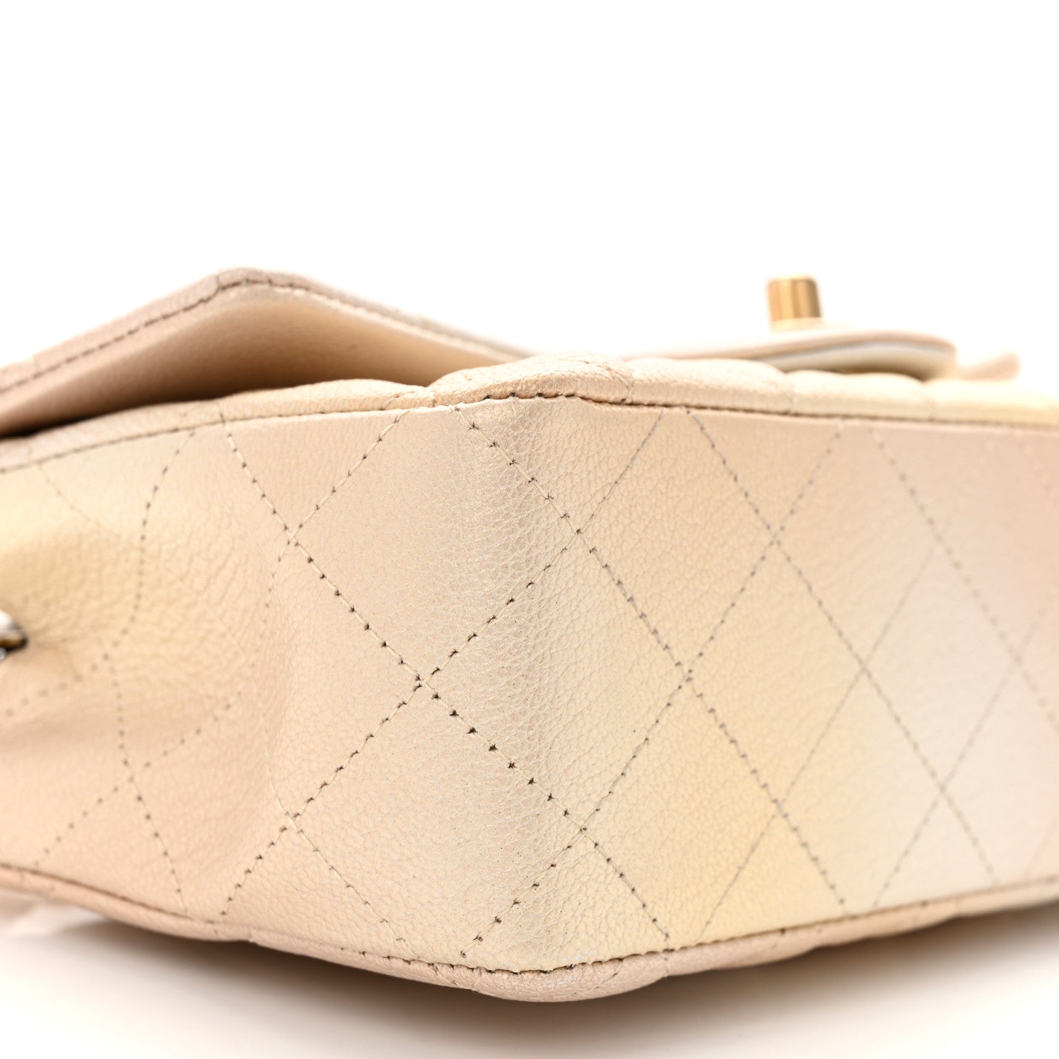 Chanel Metallic Goatskin Quilted Mini Rectangular Flap Gold 9 of 11
