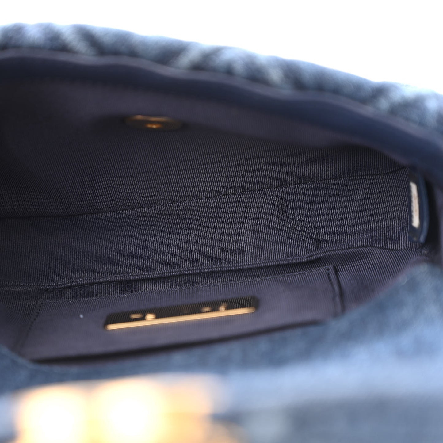 Denim Quilted Chanel 19 Waist Bag Blue