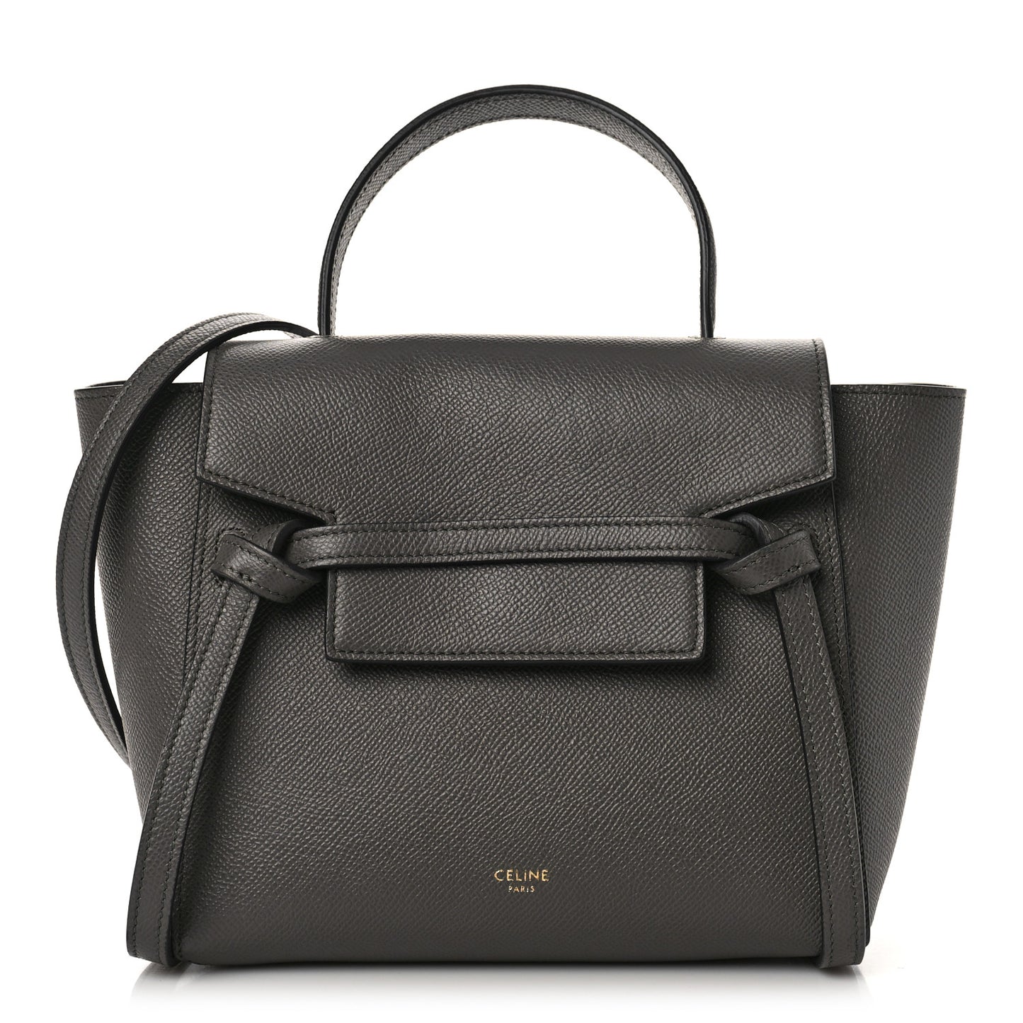 Grained Calfskin Nano Belt Bag Grey