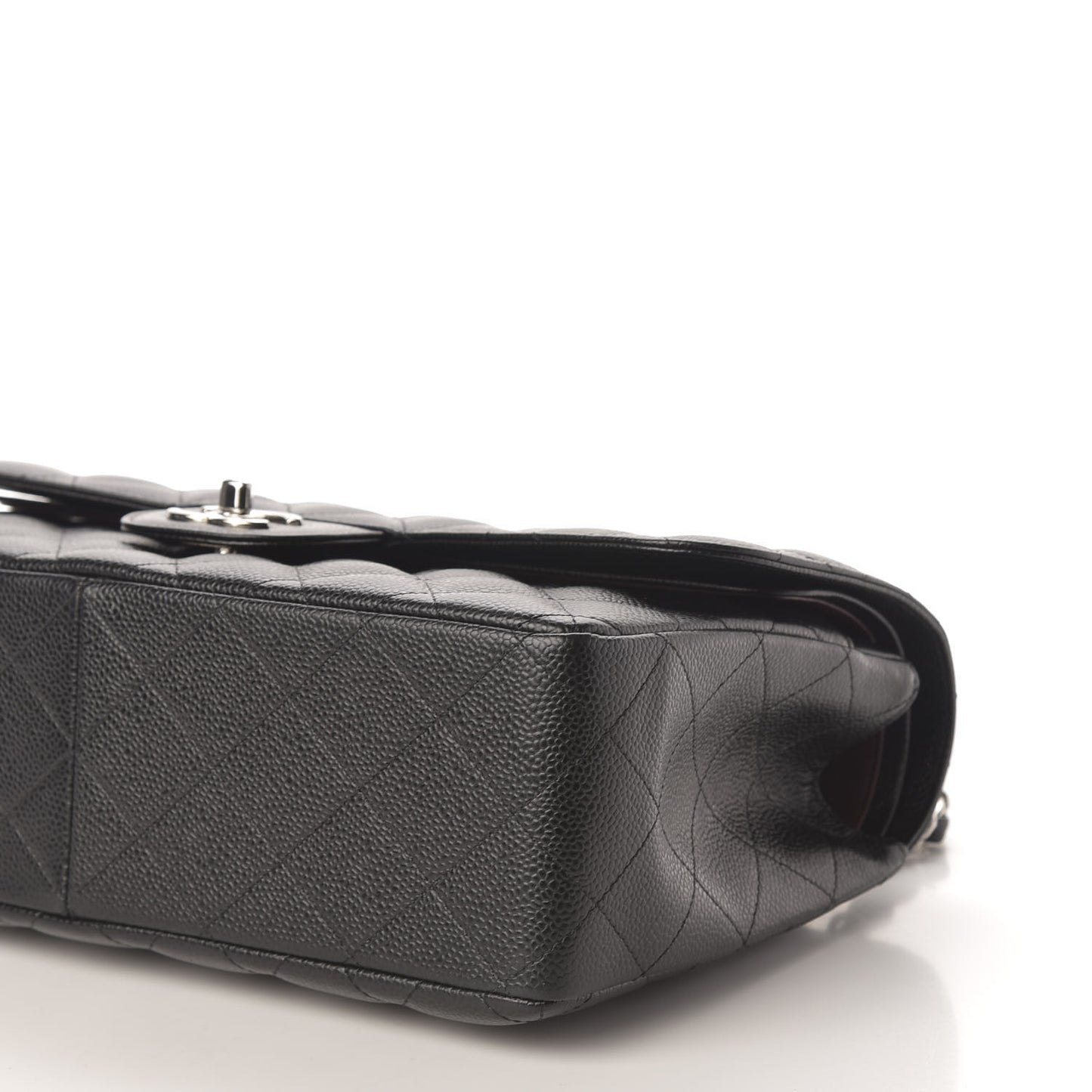 Caviar Quilted Jumbo Double Flap Black