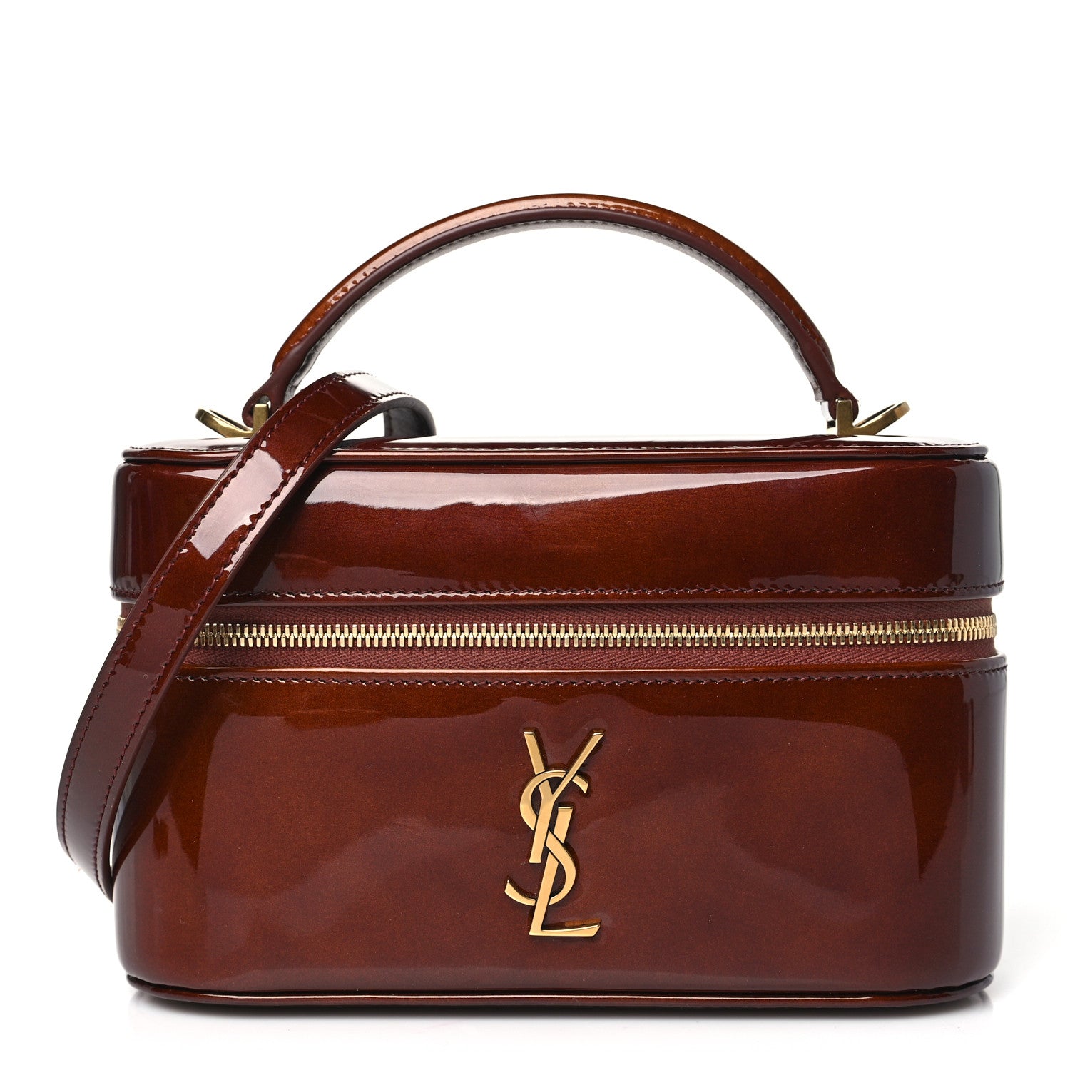 Saint Laurent Patent Gaby Vanity Bag Baby Brown 1612740 – FASHIONPHILE