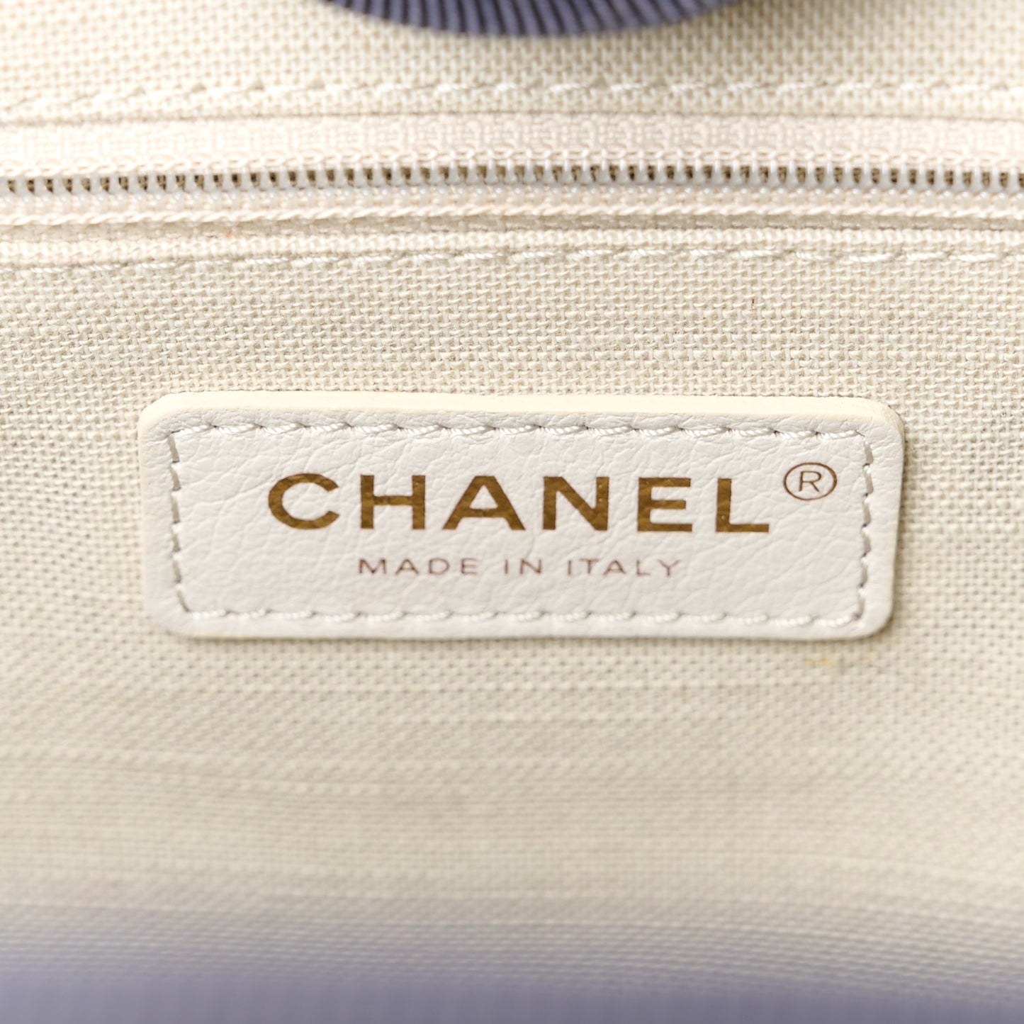 Denim Small Deauville Tote Dark Blue White