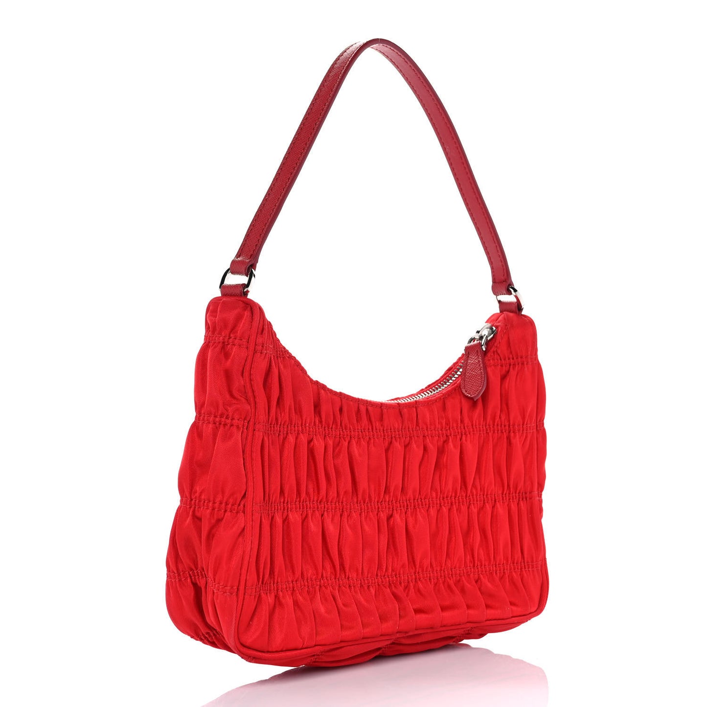 Tessuto Nylon Gaufre Shoulder Bag Rosso