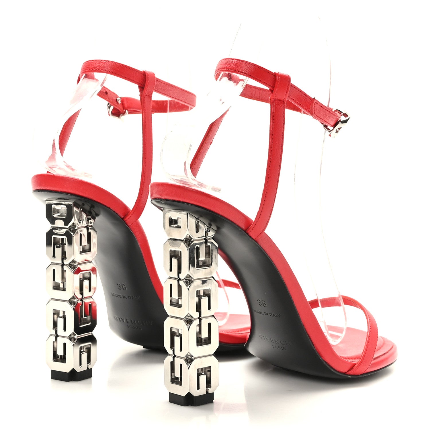 Givenchy Smooth Nappa G Cube 105mm Sandals 36 Red 3 of 8
