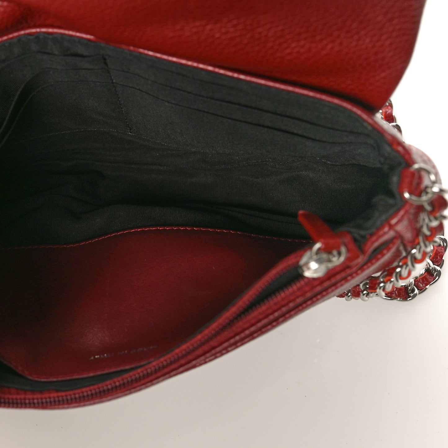 Caviar Half Moon Wallet On Chain WOC Dark Red