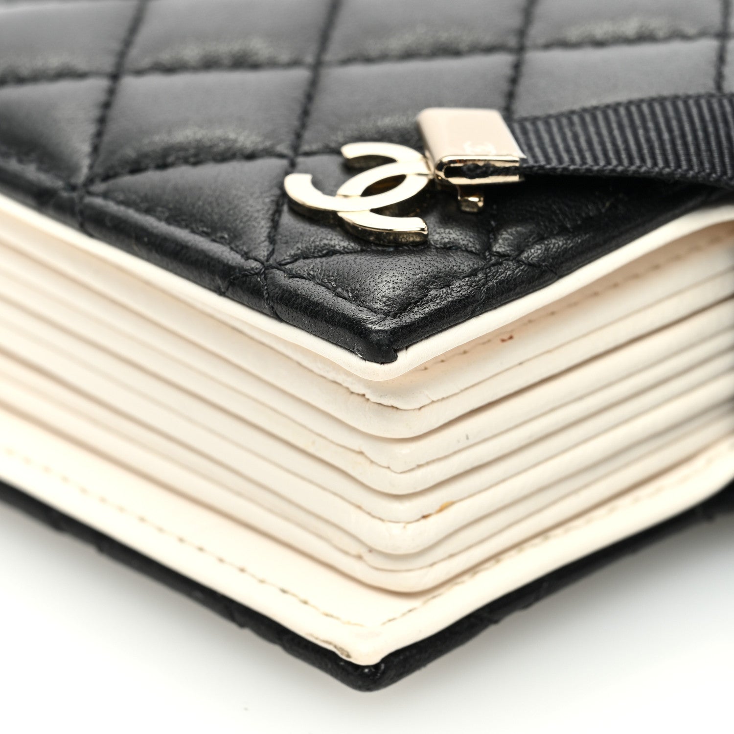 Chanel Lambskin Quilted Book Card Holder on Chain Black 9 of 11