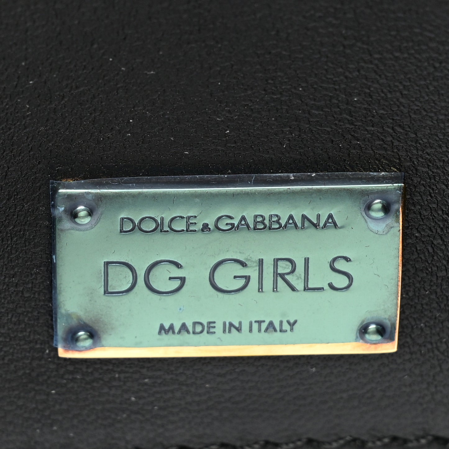 Metallic Nappa Mini DG Girls Shoulder Bag Silver