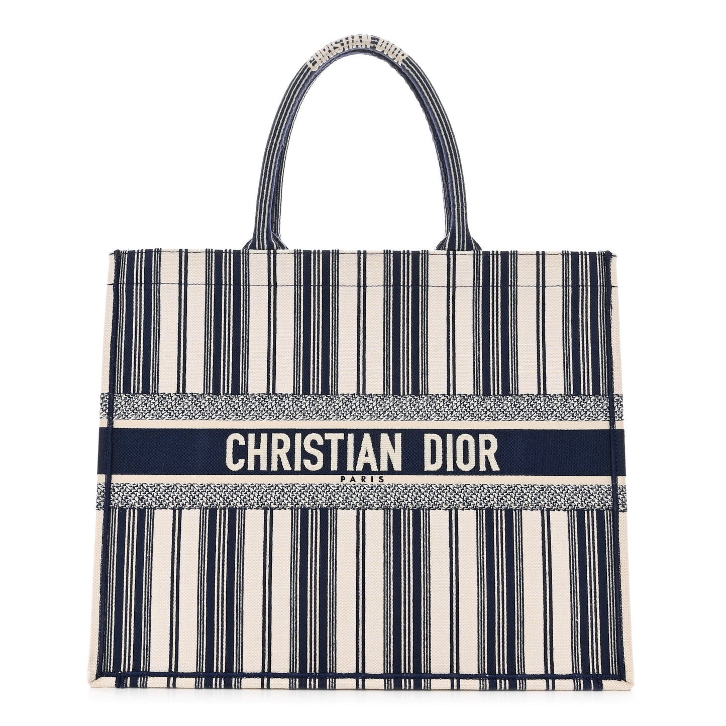 Canvas Embroidered Forte Dei Marmi Striped Book Tote Blue