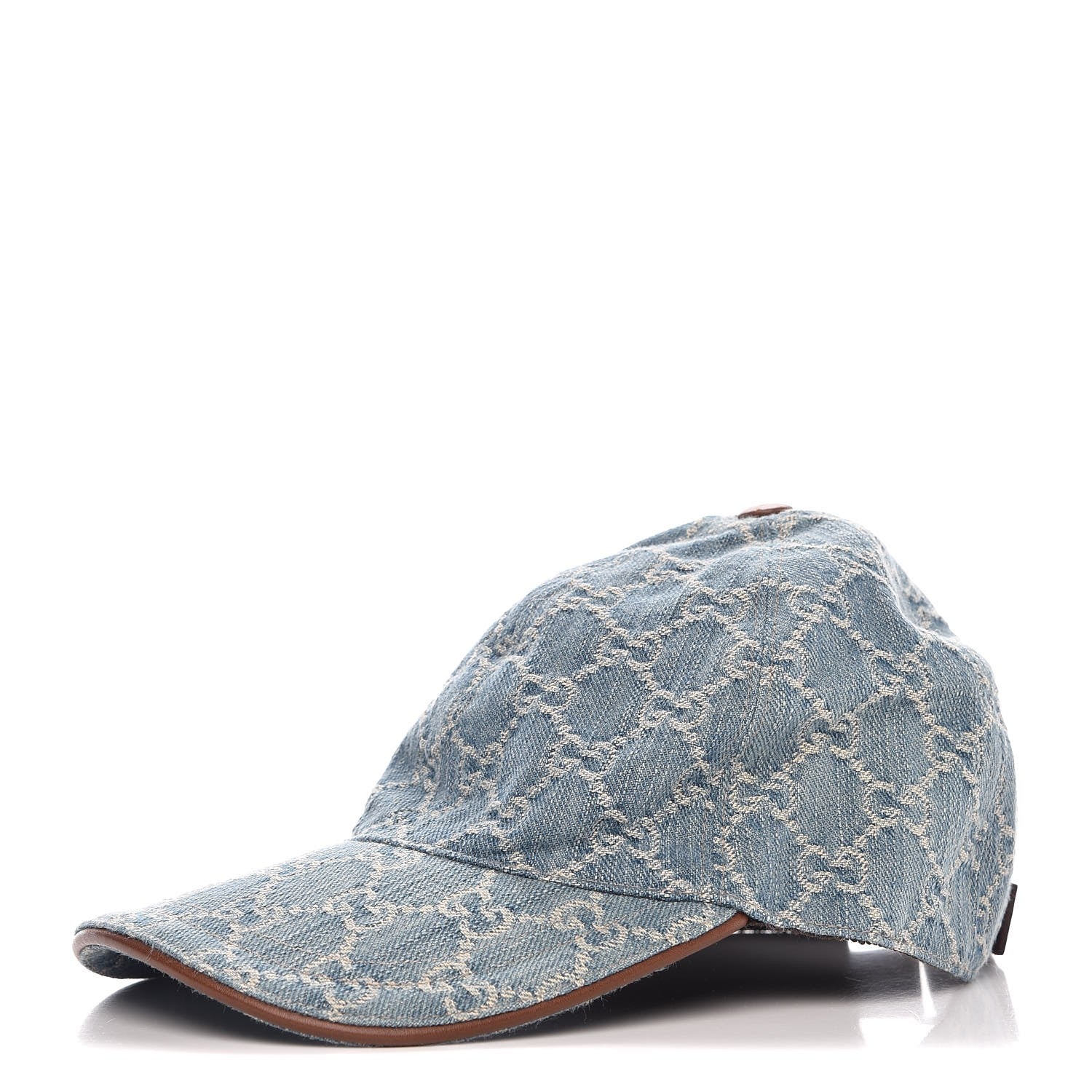 Gucci Denim GG Monogram Baseball Hat S Blue 308718 