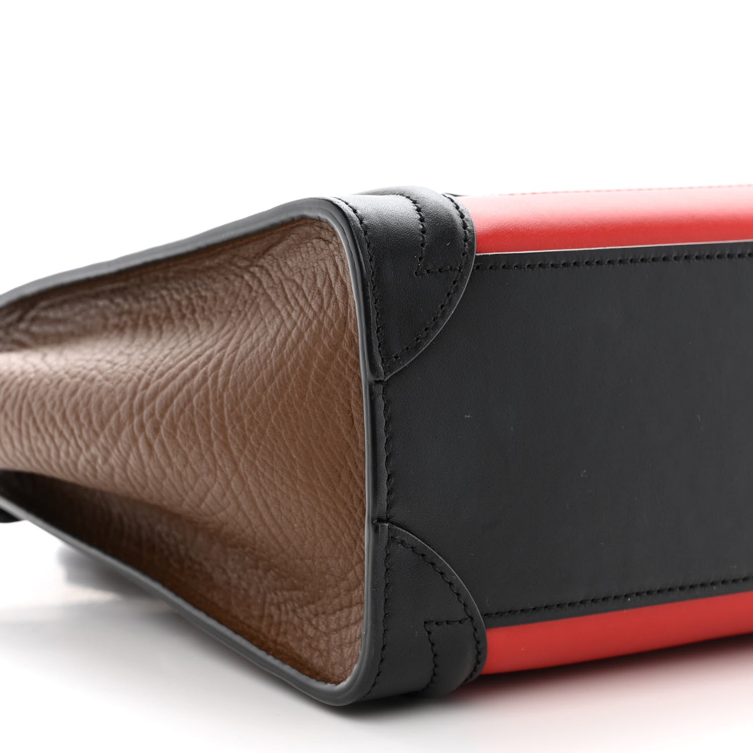 Celine Smooth Calfskin Nano Tri-Color Luggage Bright Red 9 of 10