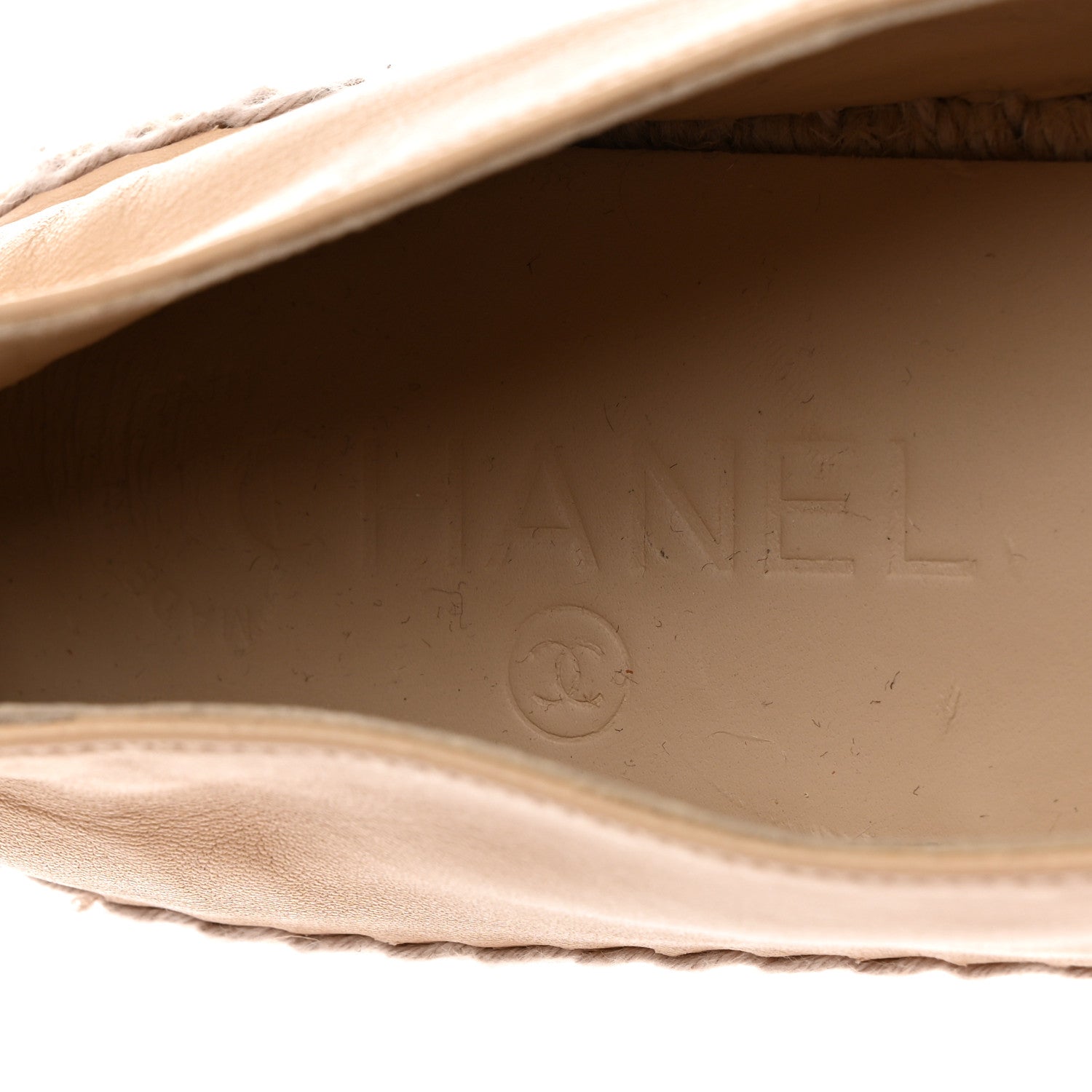 Chanel Lambskin CC Espadrilles 38 Beige Black 6 of 9