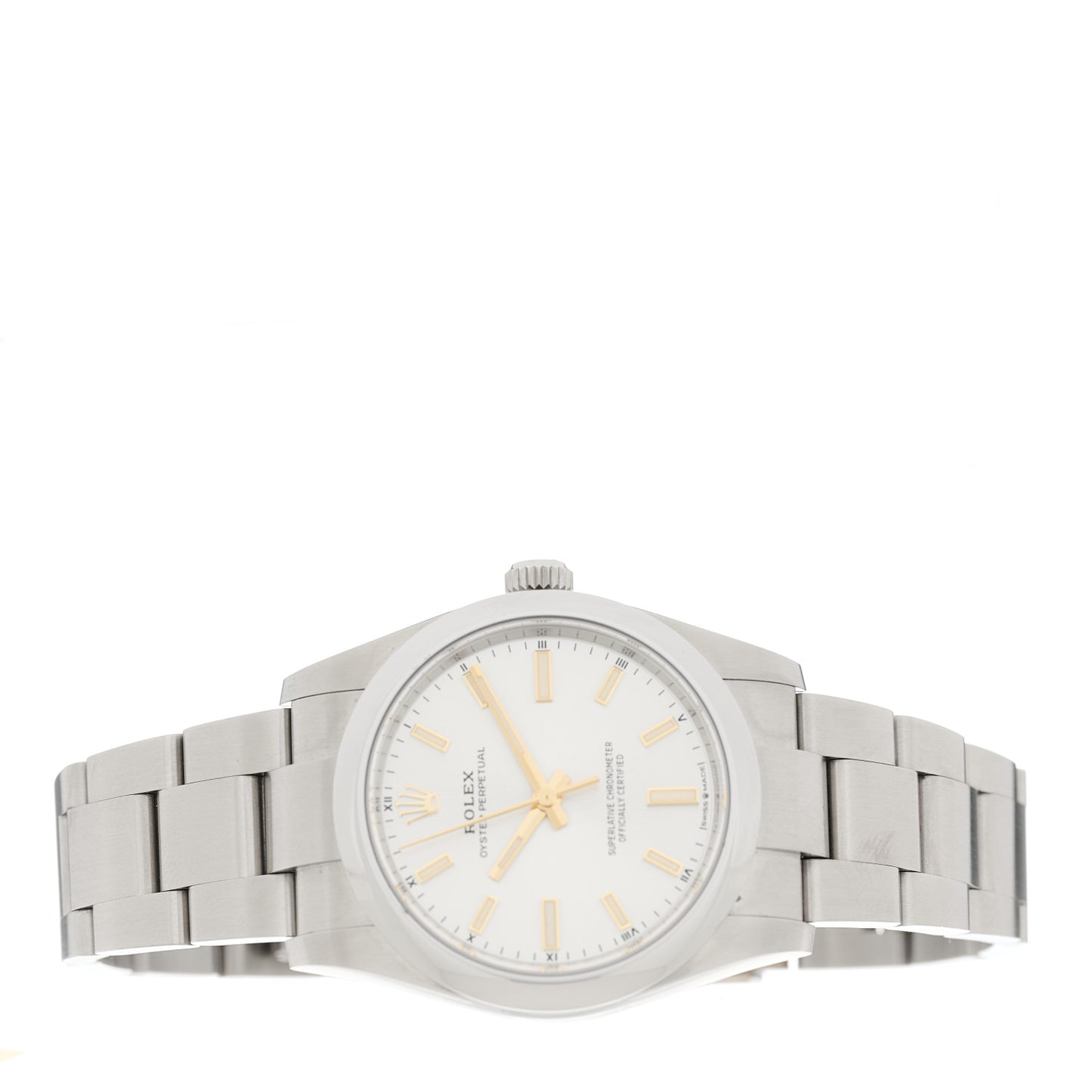 Stainless Steel 34mm Oyster Perpetual Watch Silver 124200