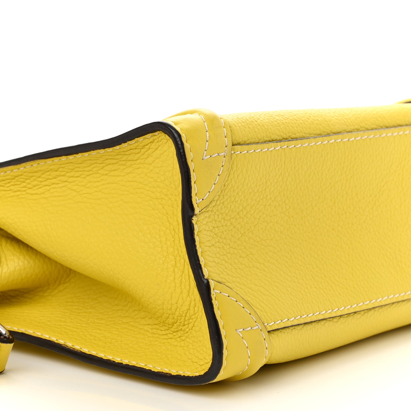 Drummed Calfskin Nano Luggage Citron