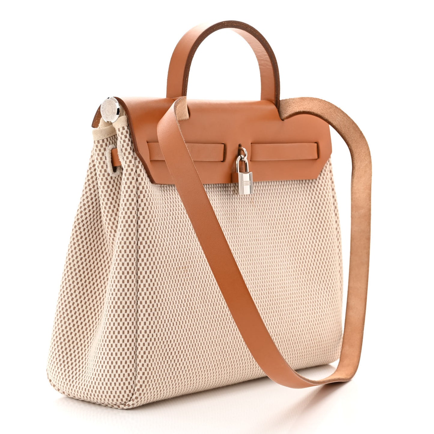 Toile Vache Calfskin Herbag 30 PM Black Natural