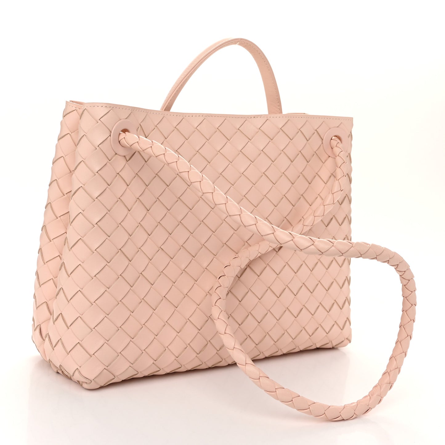 Nappa Intrecciato Medium Andiamo Shoulder Bag Lotus