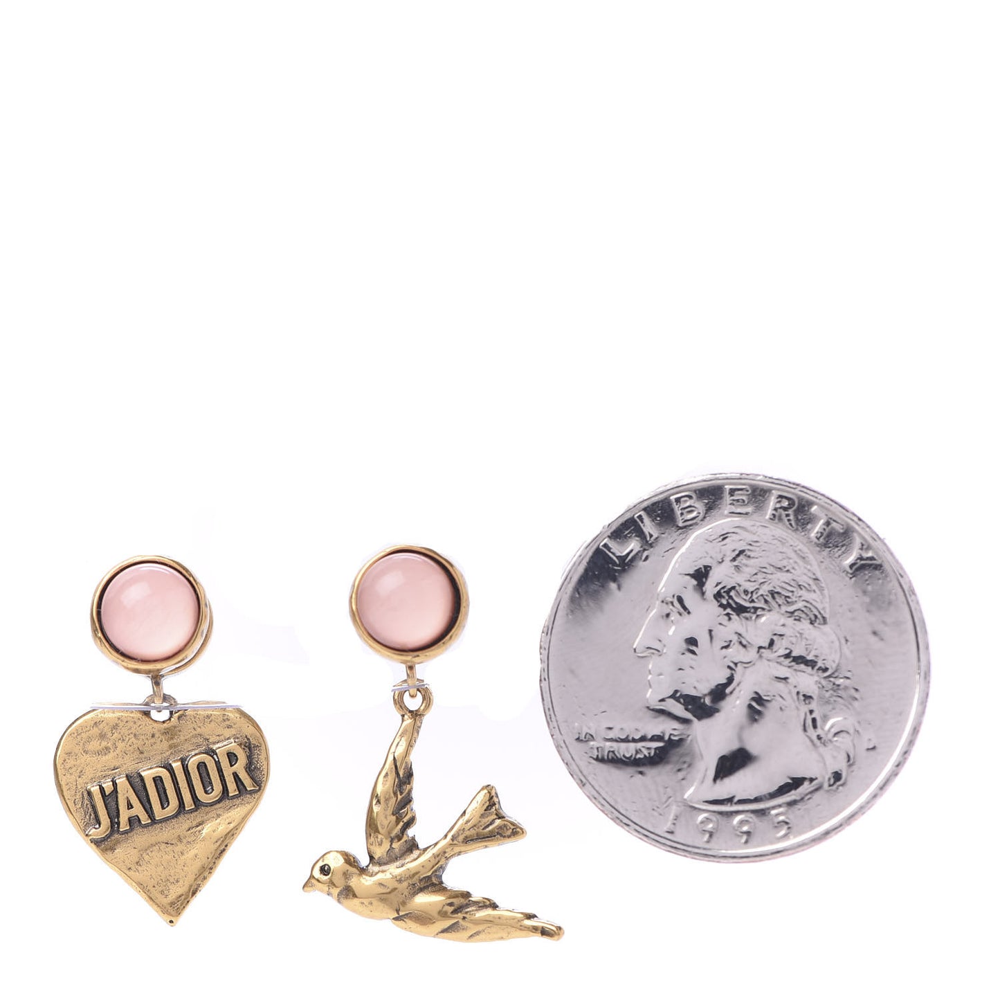 Metal Resin Le Printemps de Dior Earrings Aged Gold Pink