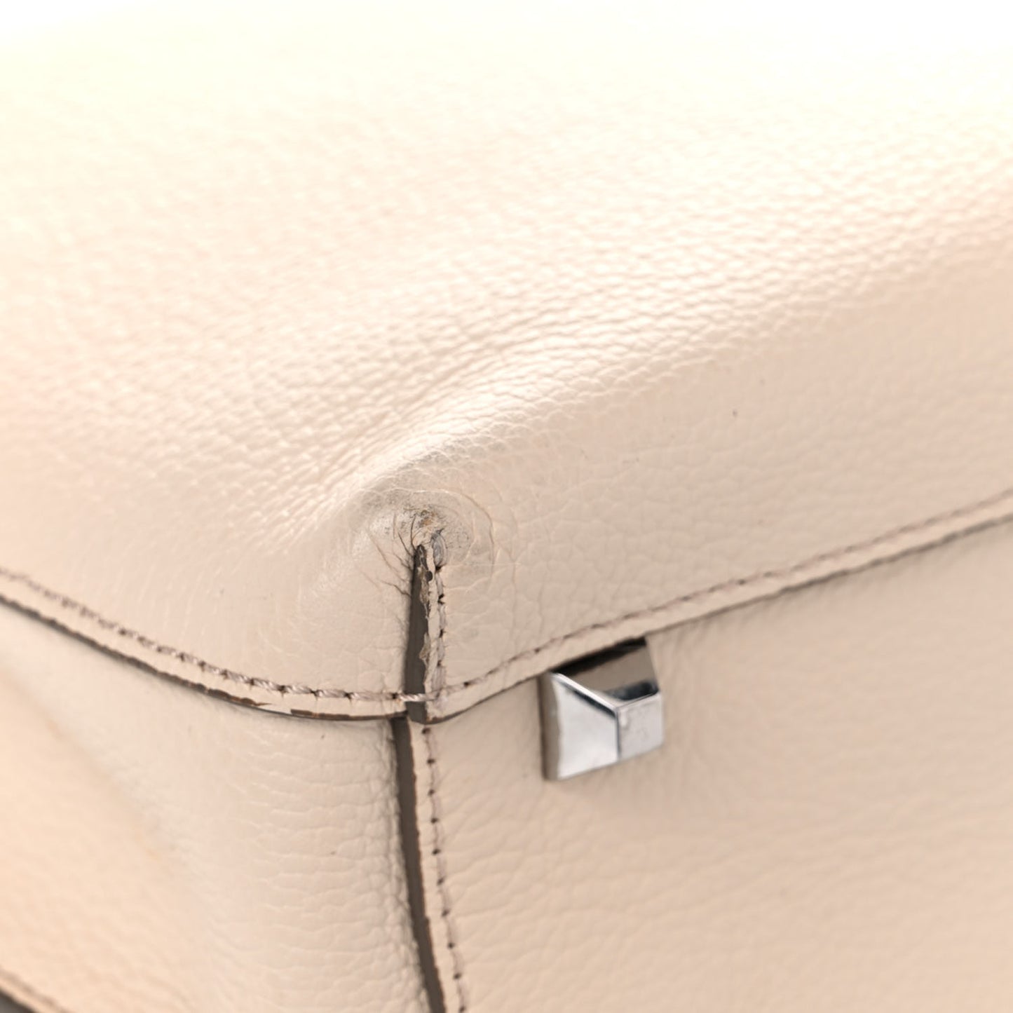 Grained Calfskin Large Milla Hobo Natural