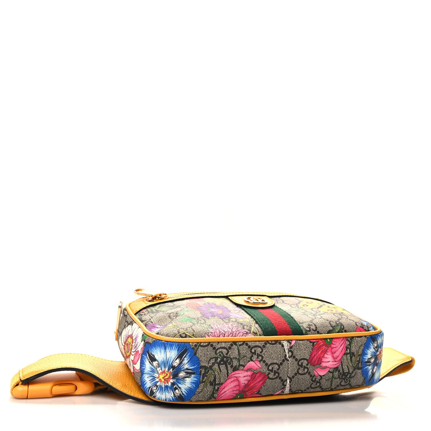 GG Supreme Monogram Flora Medium Ophidia Belt Bag Beige Multicolor Crop