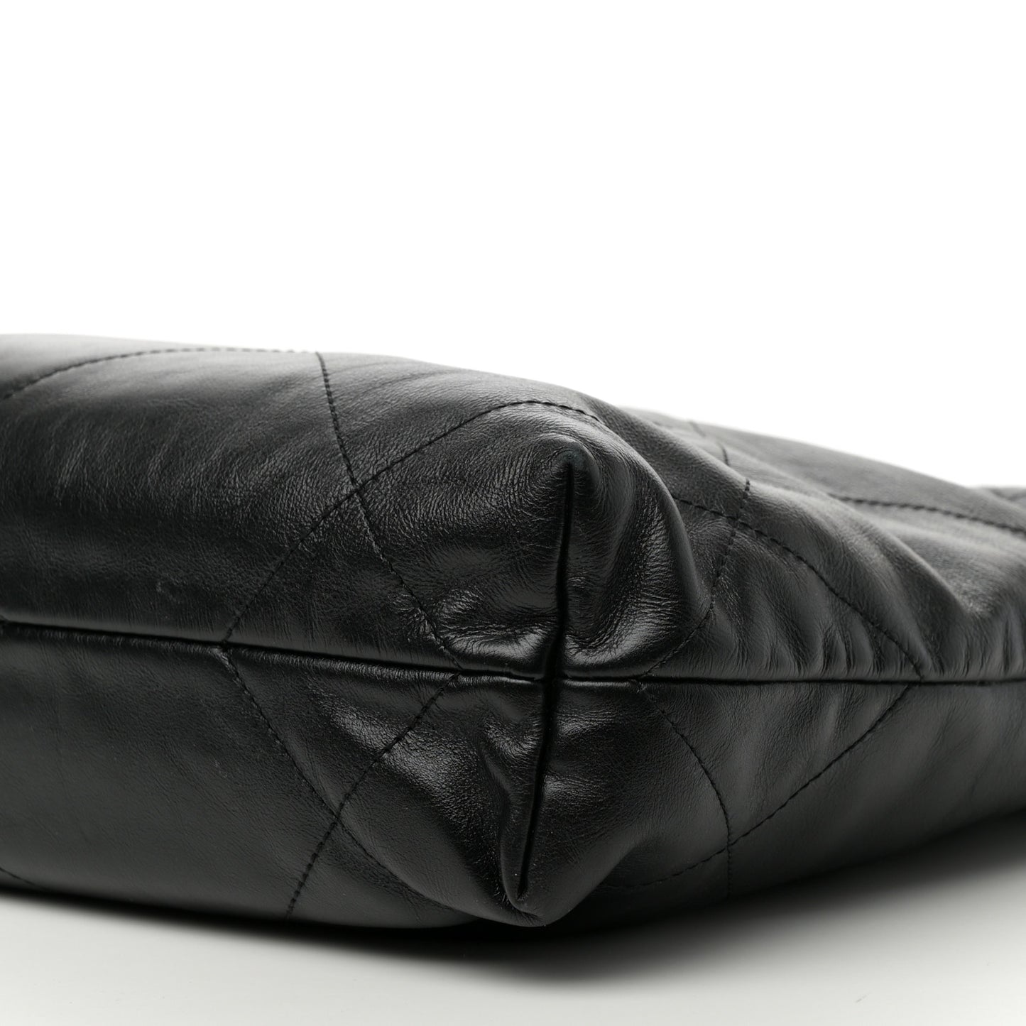 Shiny Calfskin Quilted Small Chanel 22 So Black