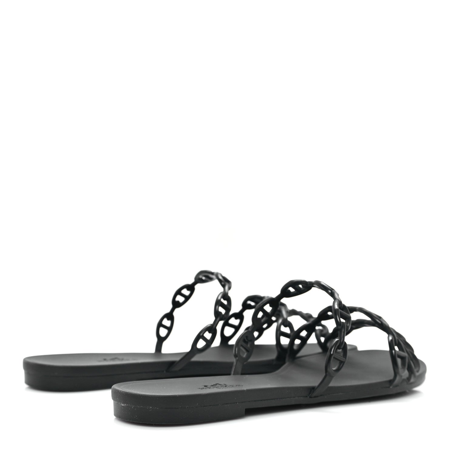 Hermes Rubber Chaine d'Ancre Rivage Sandals 38 Black 6 of 10