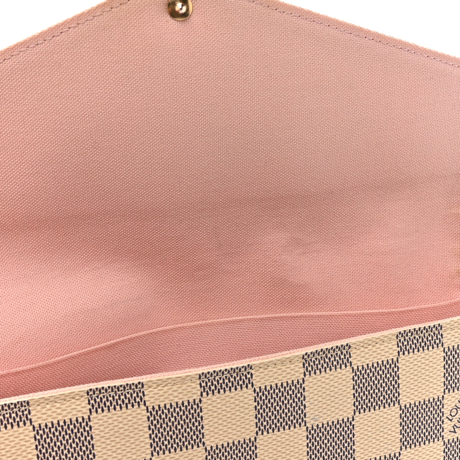 Louis Vuitton Damier Azur Pochette Felicie Chain Wallet Rose Ballerine 13 of 21