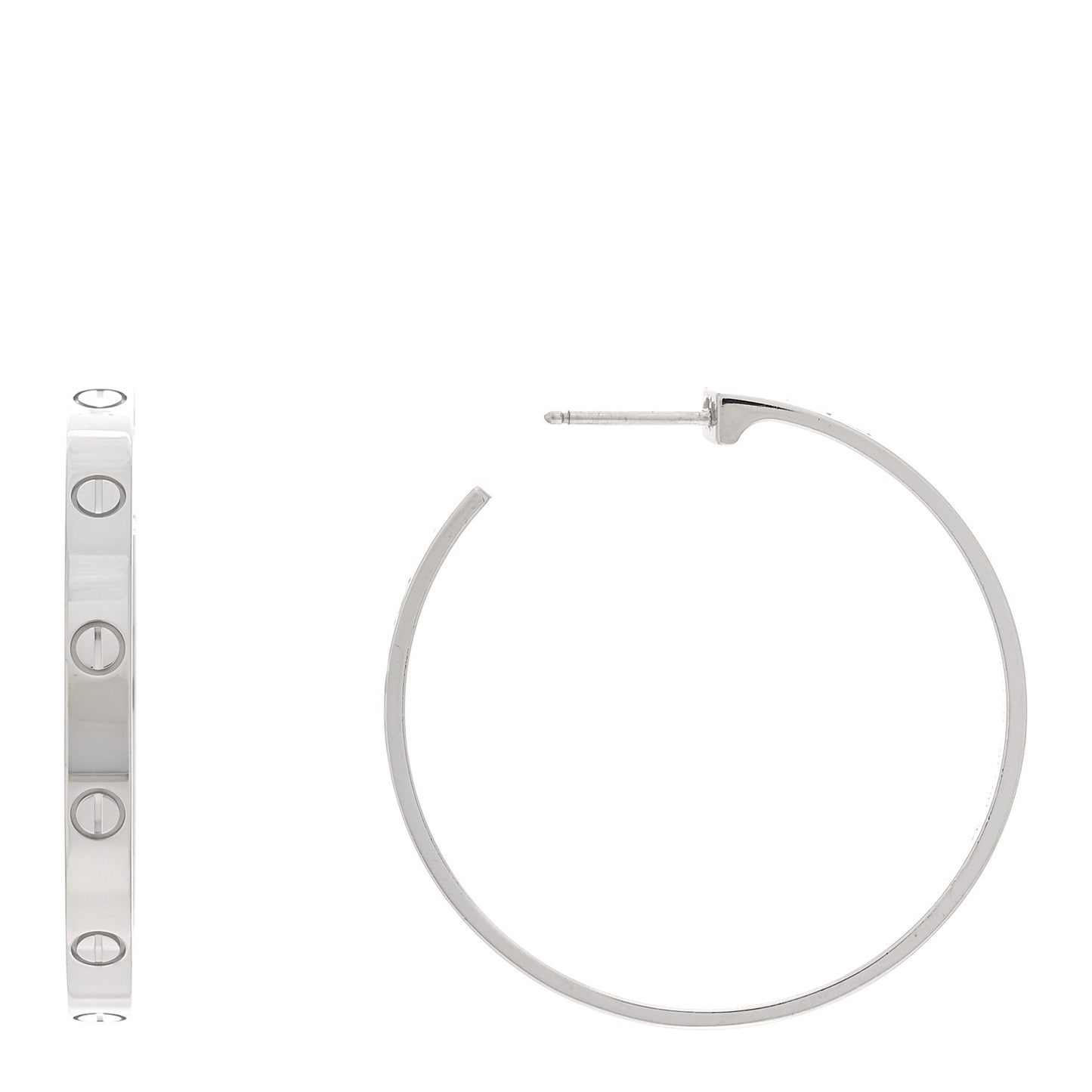 18K White Gold Large LOVE Hoop Earrings