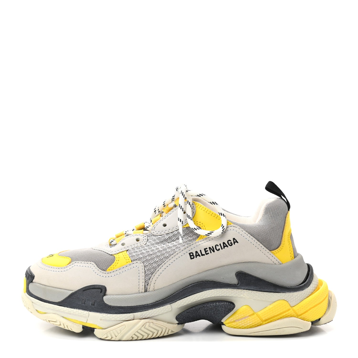 Balenciaga Fabric Mesh Mens Triple S Sneakers 41 Yellow Grey White 1 of 9