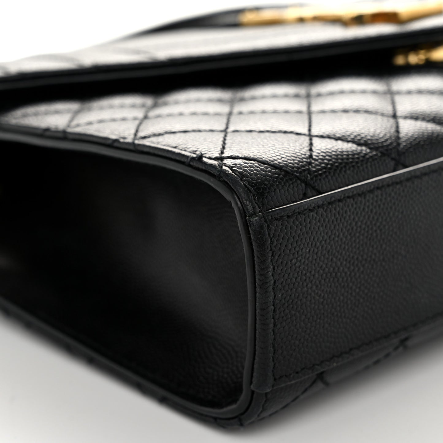 Grain De Poudre Textured Mixed Matelasse Triquilt Medium Monogram Satchel Black