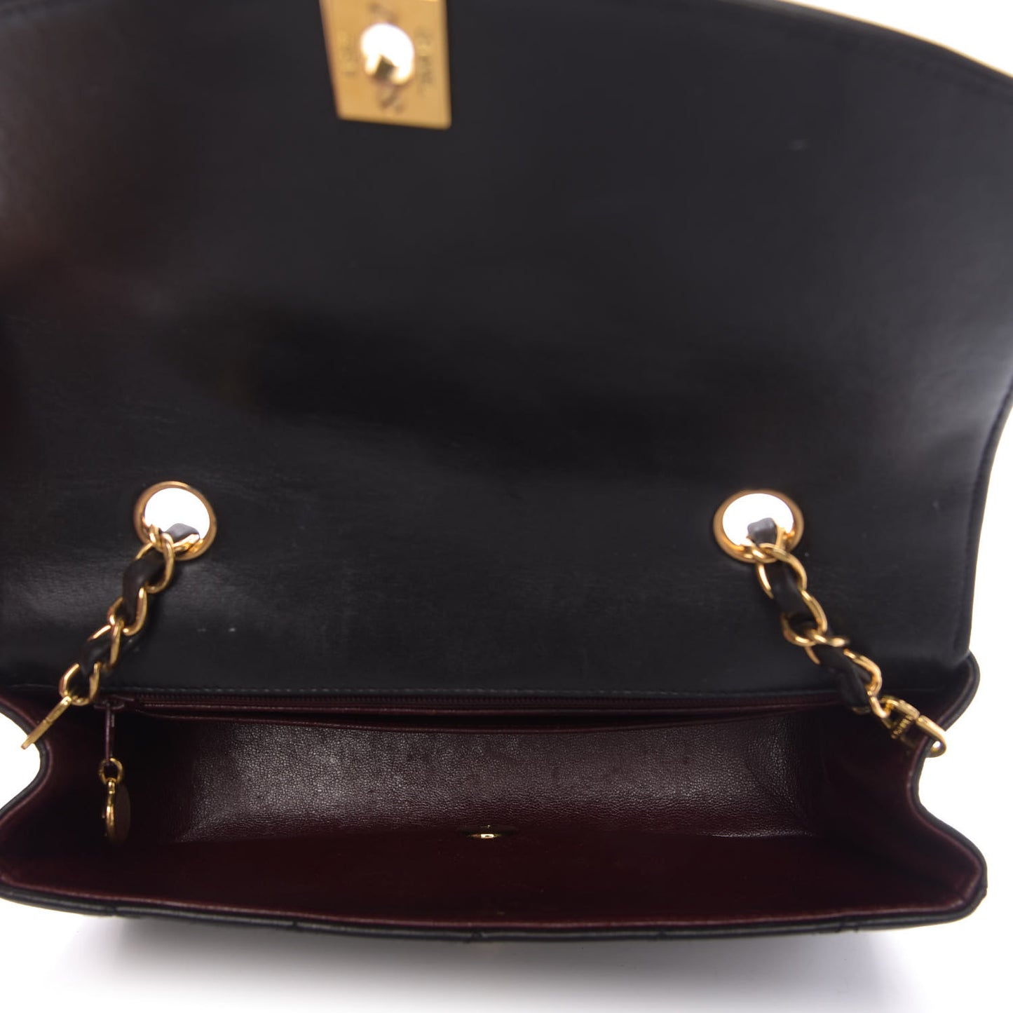 Lambskin Quilted Small Single Flap Bag Black