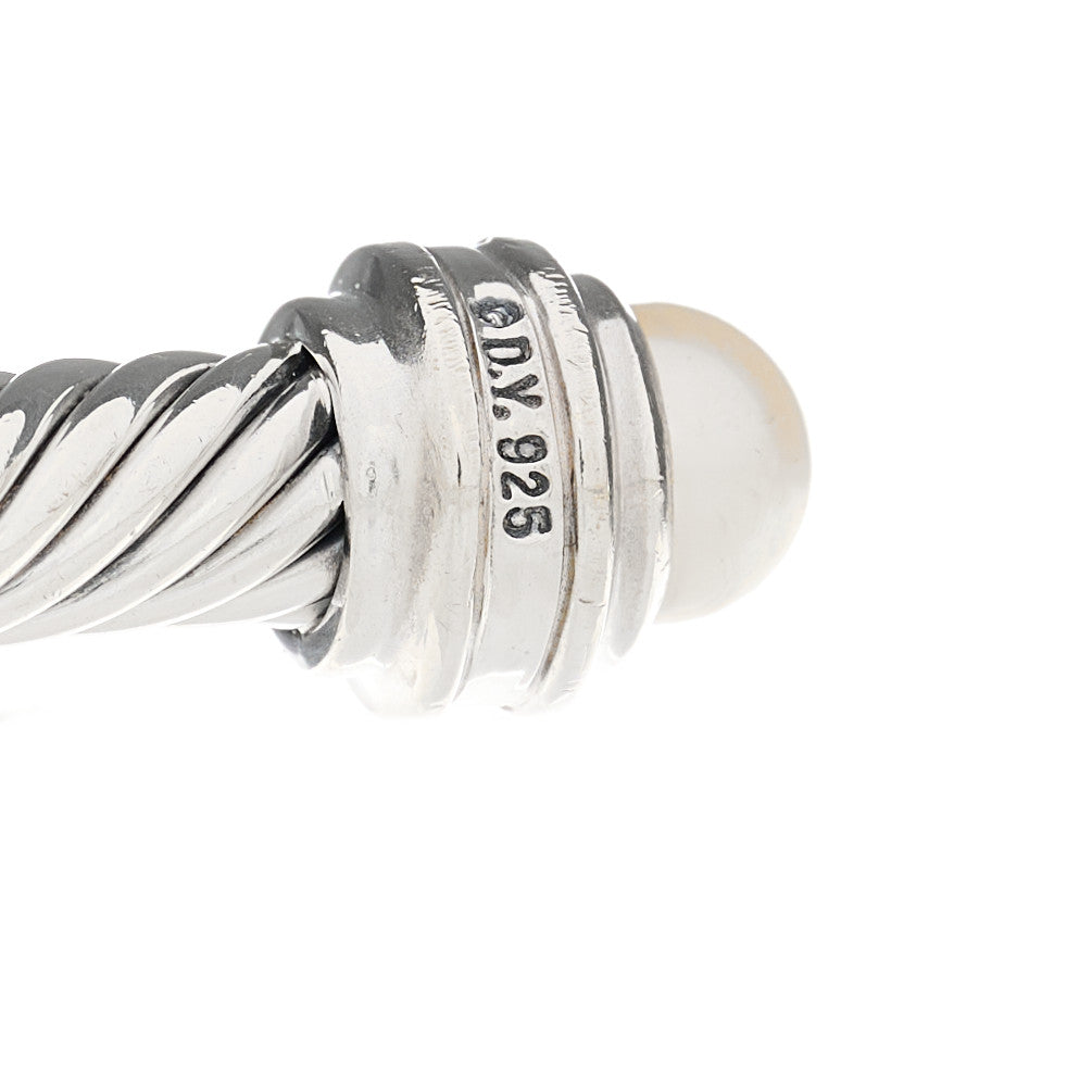 Sterling Silver Diamond Pearl 5mm Cable Classics Princess Bracelet