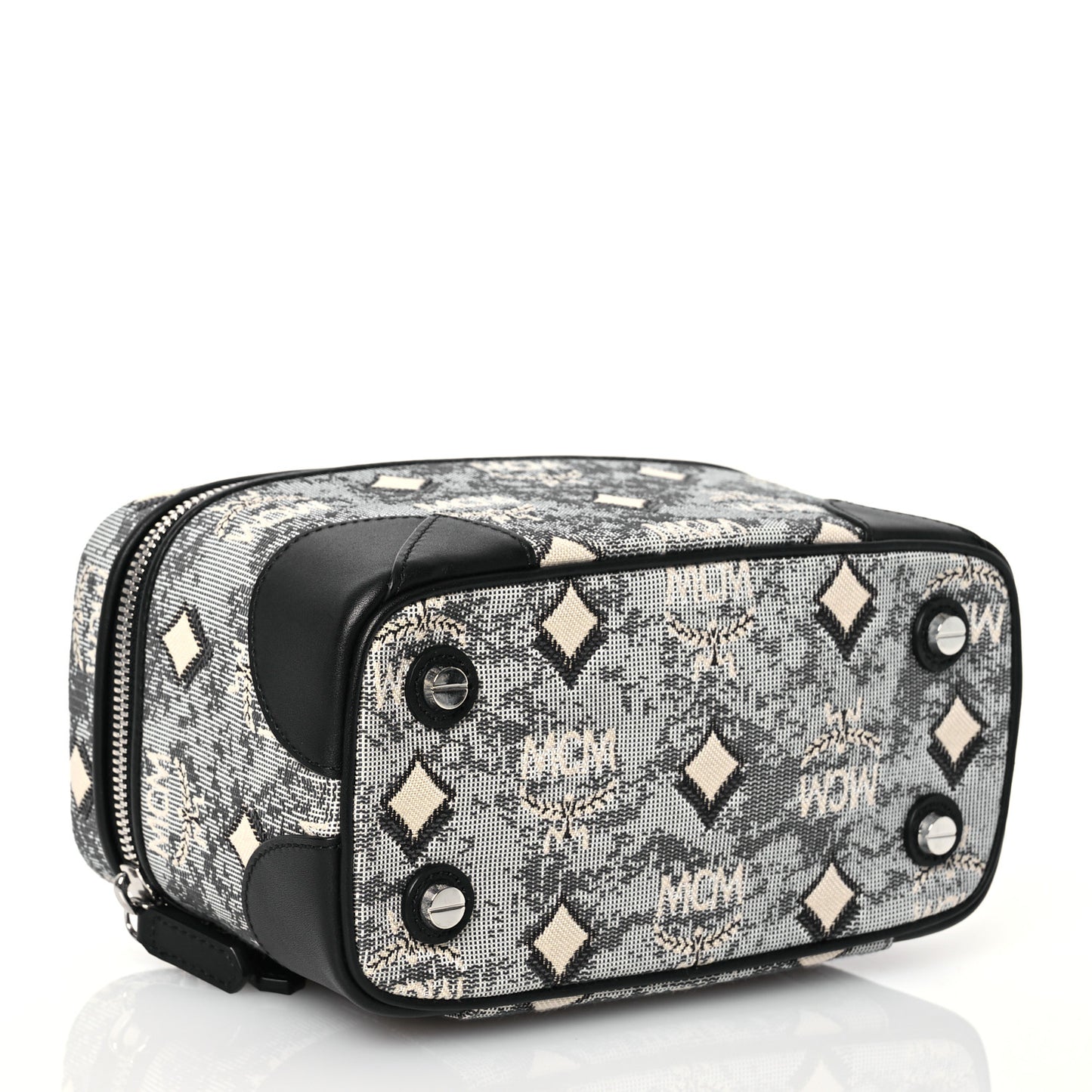 Vintage Jacquard Monogram Rockstar Small Vanity Crossbody Bag Grey