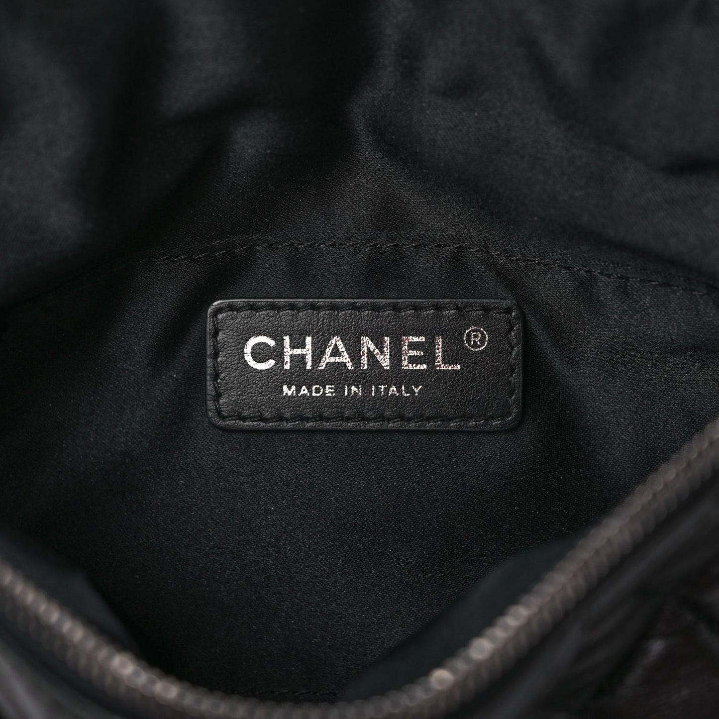 Lambskin Quilted Banane Waist Bag Fanny Pack Black