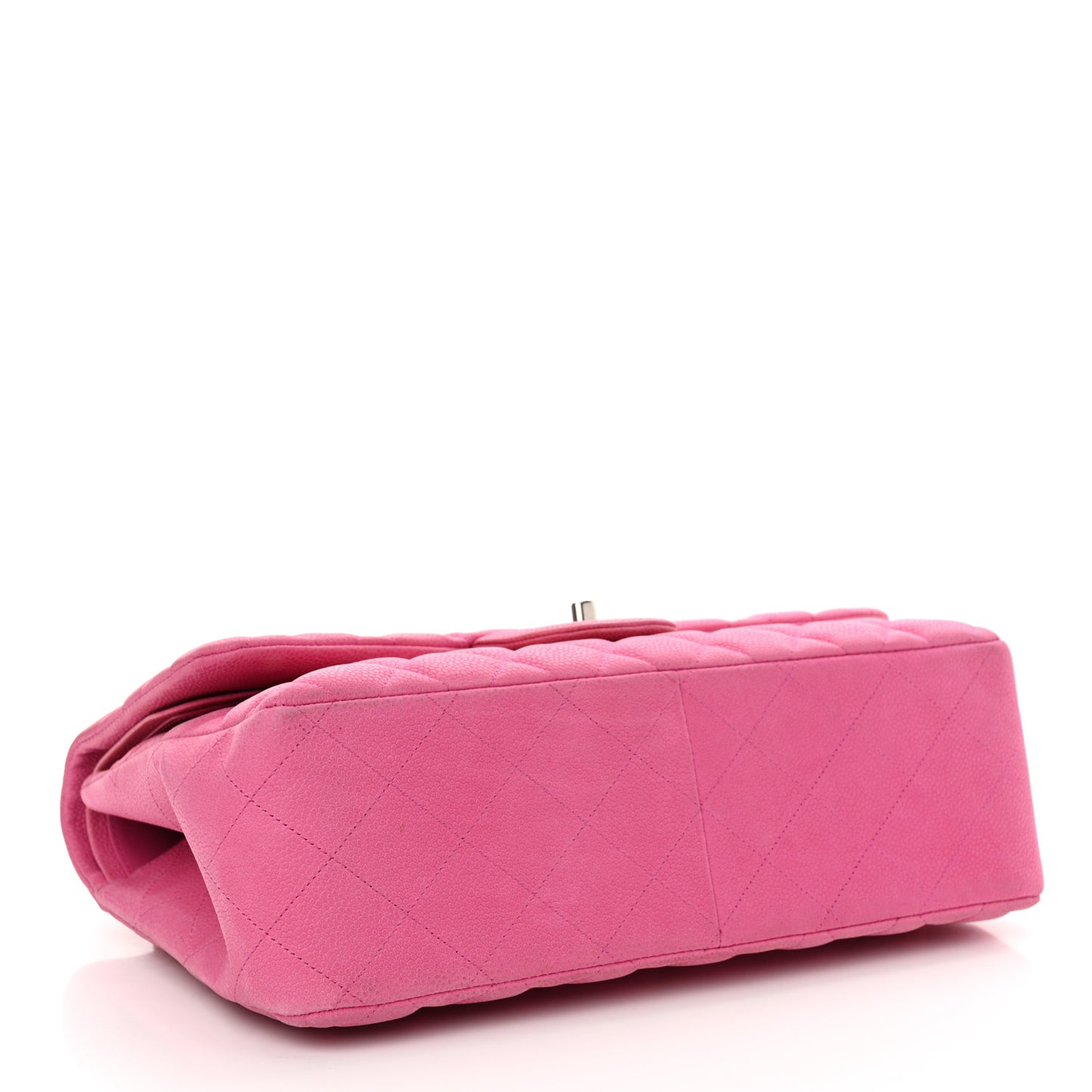Iridescent Caviar Quilted Jumbo Double Flap Pink