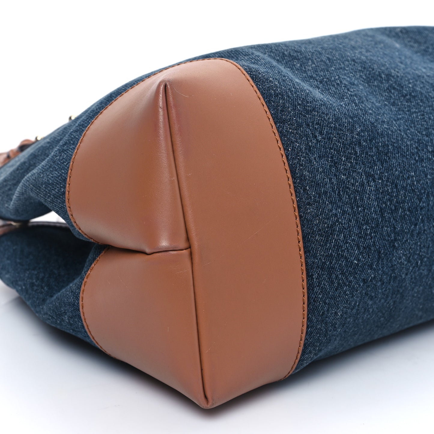 Denim Calfskin Tote Brown