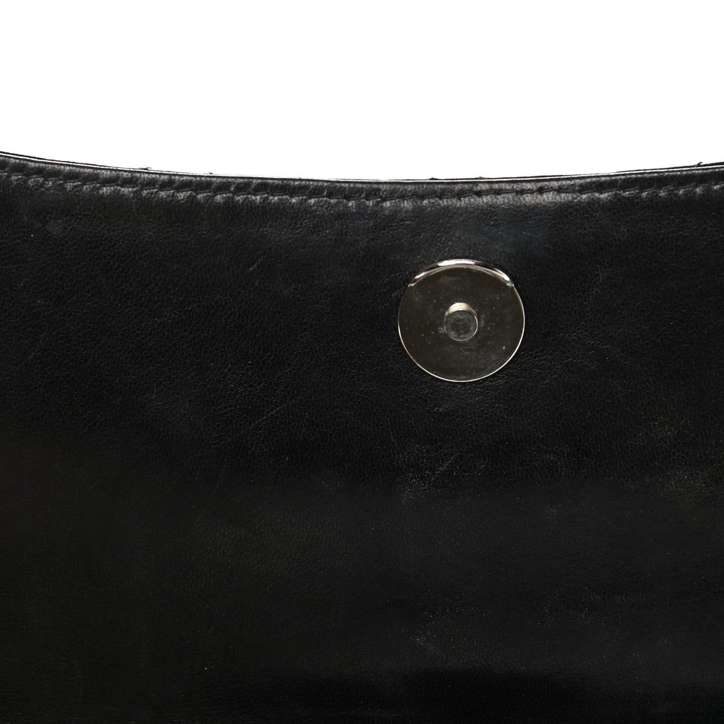 Glazed Calfskin Quilted Coco ID Chain Bag Black