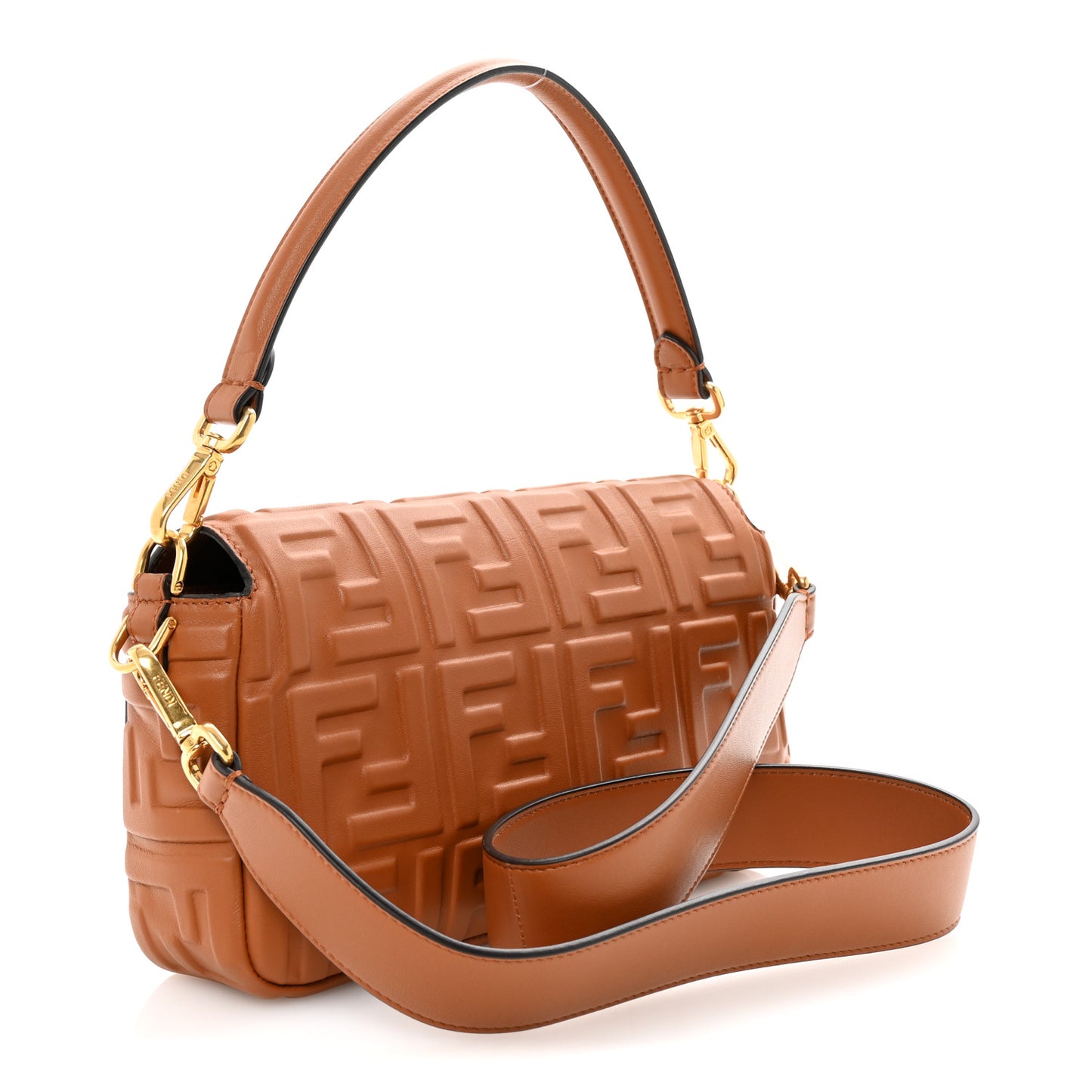 Nappa FF 1974 Embossed Baguette Brandy