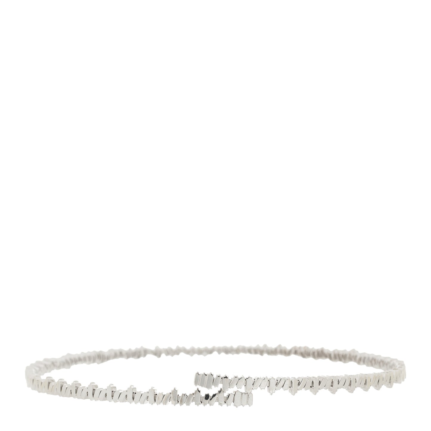 18K White Gold Diamond Classic Half Baguette Choker Necklace