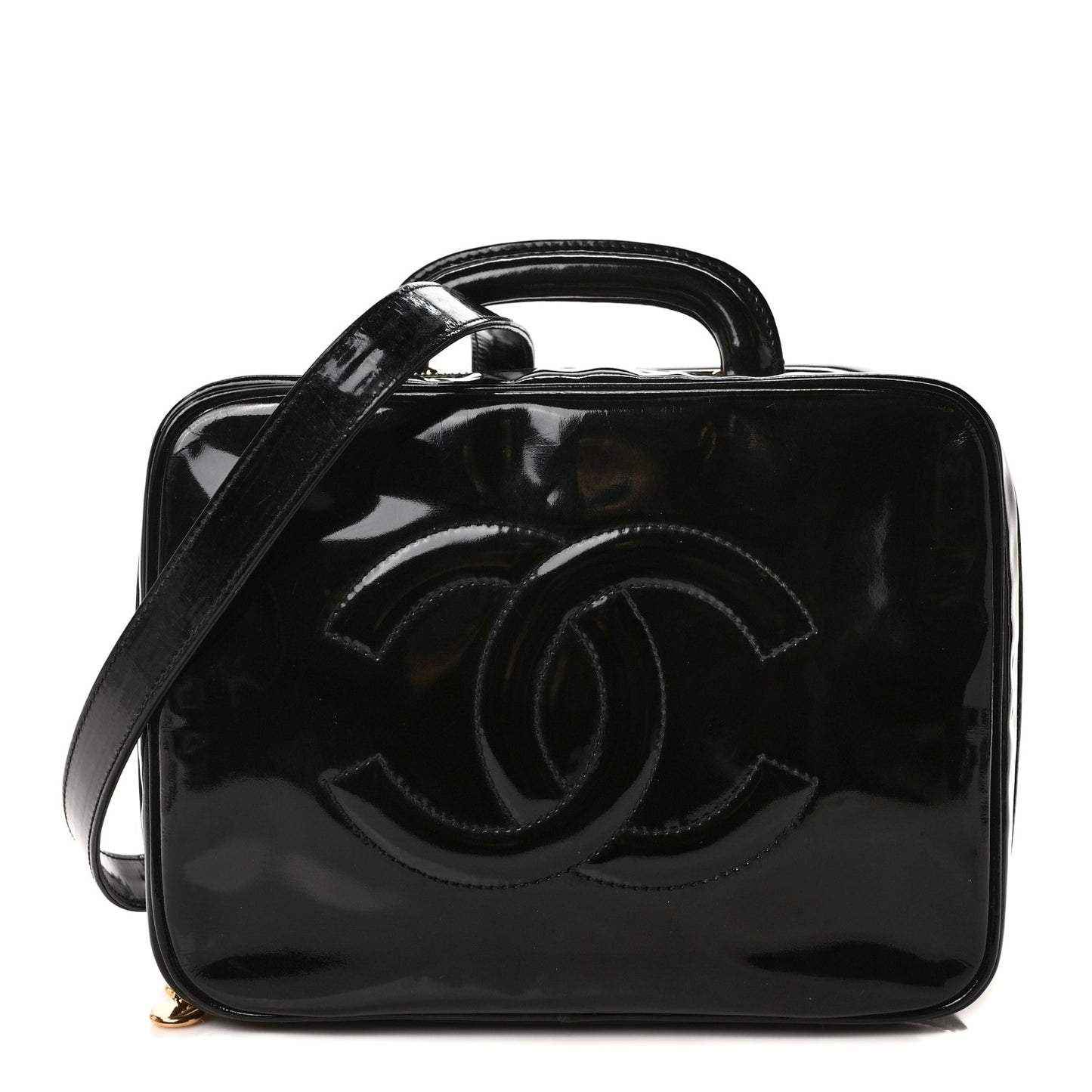 Patent CC Vanity Cosmetic Case Black