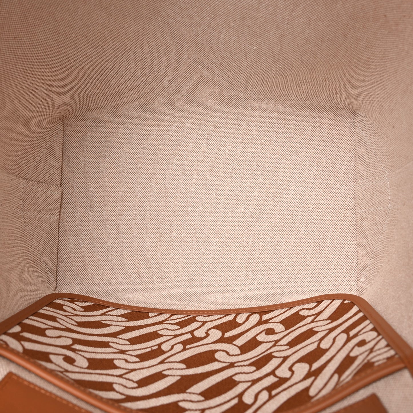 H Plume Canvas Swift Printed Maillons & Co Steeple 25 Bag Fauve Ecru Beige Gold