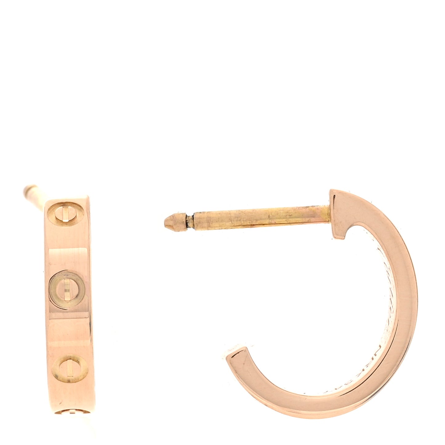 18K Pink Gold Small LOVE Hoop Earrings