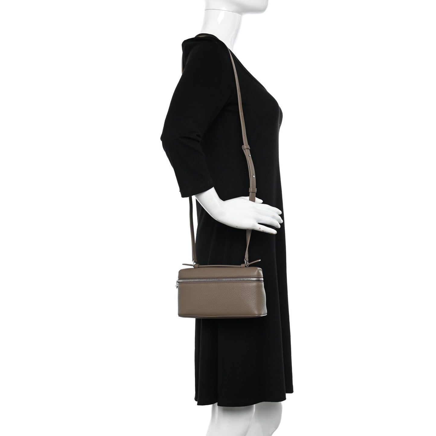Grained Calfskin L19 Extra Pocket Pouch Warm Mastic