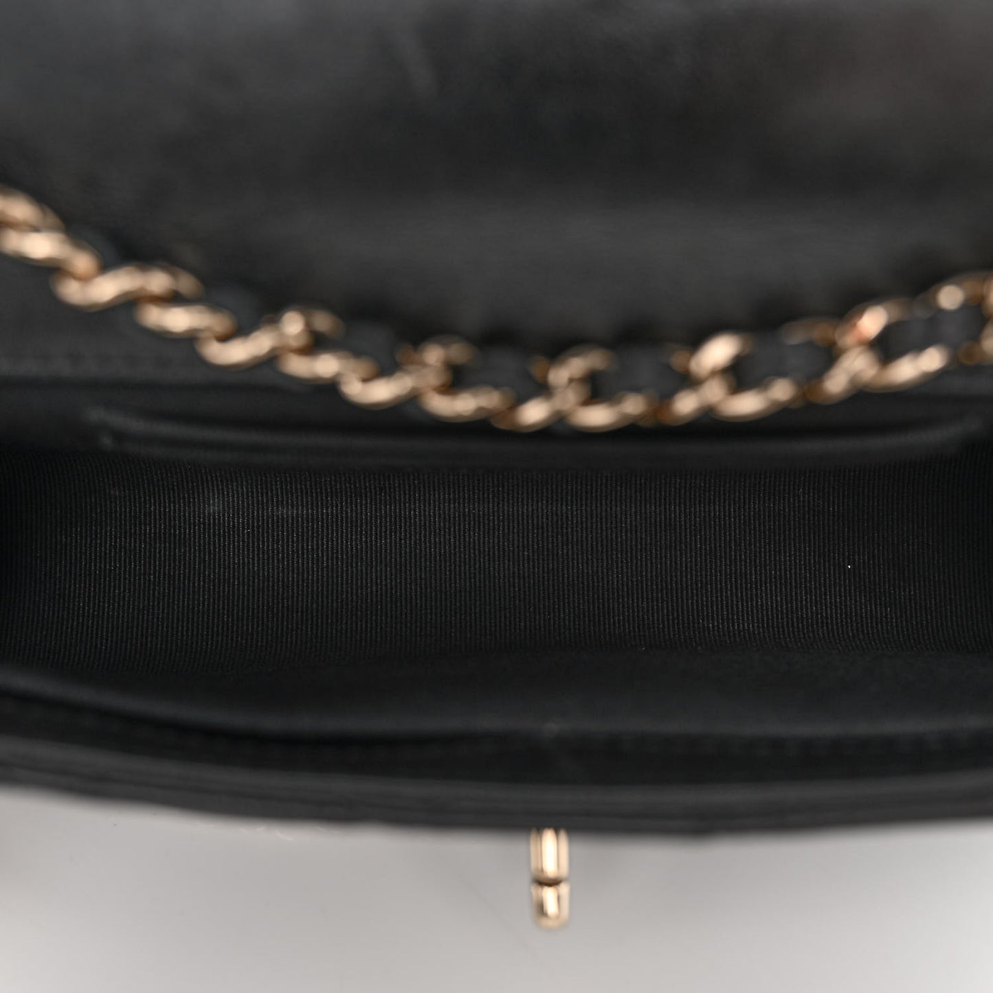 Lambskin Quilted Trendy CC Flap Phone Holder With Chain Black