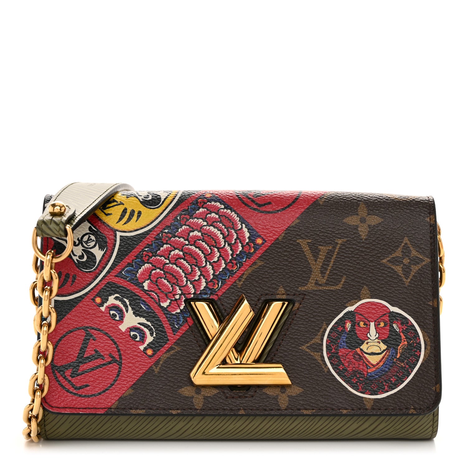 Louis Vuitton Monogram Epi Kabuki Twist Chain Wallet 1 of 14