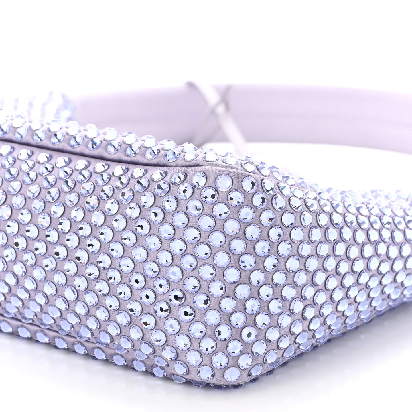 Satin Crystal Mini Re-Edition 2000 Bag Glicine