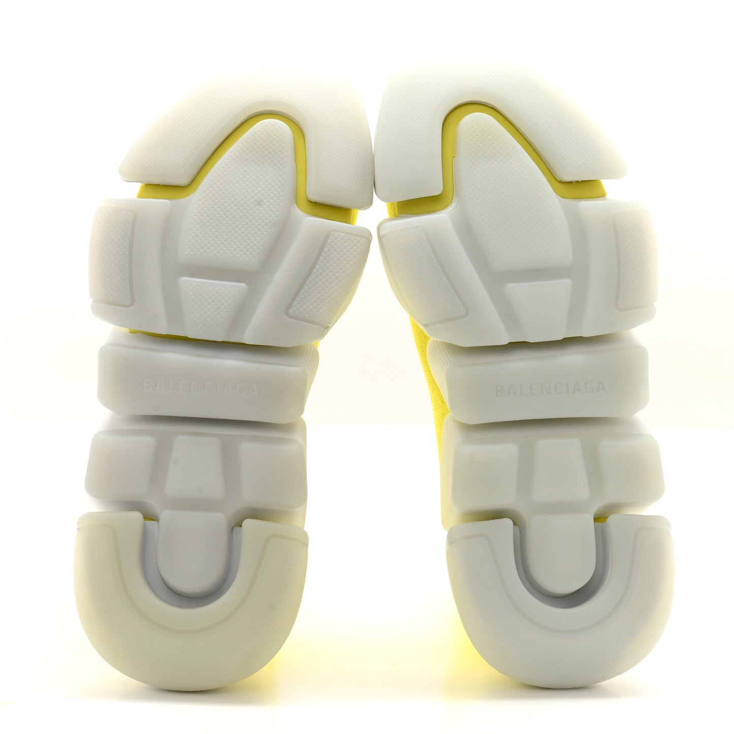 Ribbed Knit Womens Speed 2.0 Transparent Sole Sneakers 37 Yellow