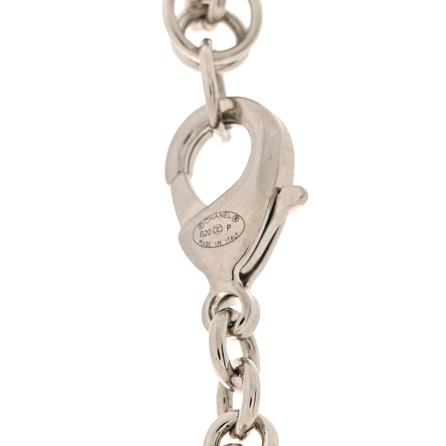 Pearl Crystal CC Starfall Necklace Silver